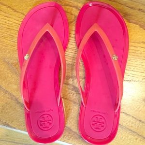 Tory Burch PINK jelly thong flip flops